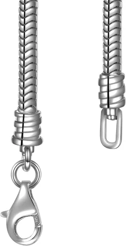 Vista 4 de Angemiel Brazalete de cadena europea tipo serpiente de plata esterlina 925 para dijes