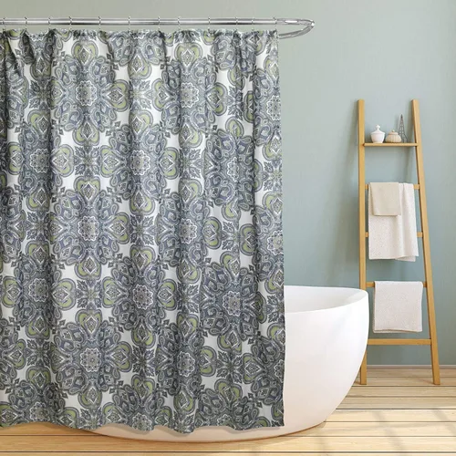 Vista 5 de Linen Store lona cortina de regadera de tela, 70"x70
