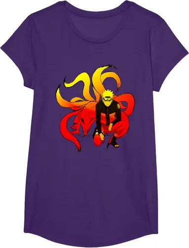 Vista 11 de Naruto Shippuden Naruto and 9 Tails - Camiseta de manga corta Negro