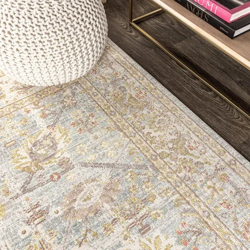 Vista 8 de JONATHAN Y Alba Modern Faded Peshawar - Alfombra para interiores, 3 x 5 pies, de transición, tradicional, fácil de limpiar para sala de estar