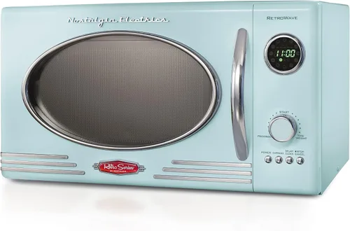 Vista 2 de Nostalgia Horno microondas retro para encimera + tostadora ancha de 2 rebanadas