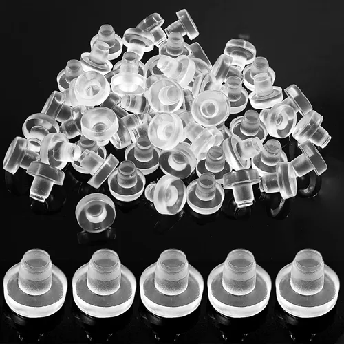 Vista 8 de Litoexpe - 30 piezas de parachoques de mesa de vidrio con vástago, se ajustan a agujeros de 1/4 pulgadas