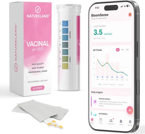 Vista 9 de Tiras reactivas de pH para la salud vaginal Natureland, prueba de pH femenina, paquete de valor Monitorea la salud íntima vaginal y previene