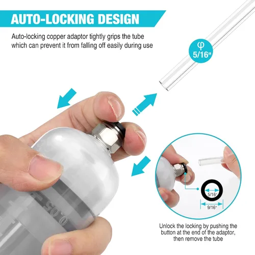 Vista 5 de DURATECH Extractor de Líquido Automotriz de 200CC, Bomba de Líquido con Tubos de Extensión Largos, Jeringa de Aceite con Potente Succión, Bomba
