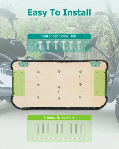 Vista 7 de Cojines de repuesto para asiento de carrito de golf EZGO TXT 1994-2013, juego negro de 2 piezas