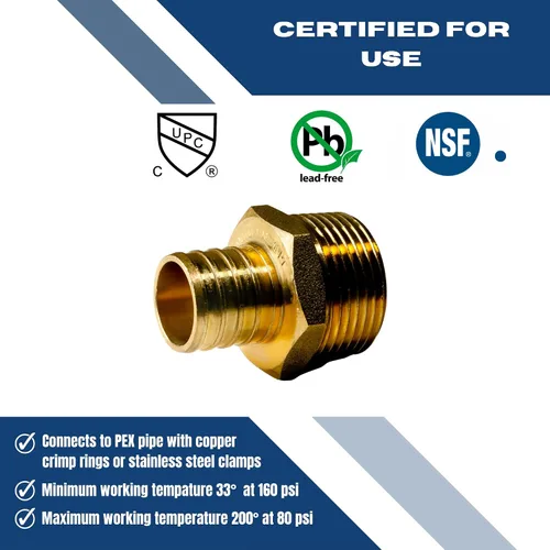 Vista 4 de Adaptador NPT macho de 1" Pex x 1", latón (1)