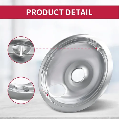 Vista 3 de WB31T10010 y WB31T10011 Bandejas de Goteo para Estufa Eléctrica - Compatible con Estufa de Rango GE - Engrosamiento para Prevenir Doblado y Óxido