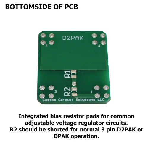 Vista 3 de Soluciones de Circuito Personalizado – Módulo de PCB de Separación SMD a DIP, 4-Pino, Adaptador de Cabezal de D2PAK (DPAK) a DIP con Resistencia SMT