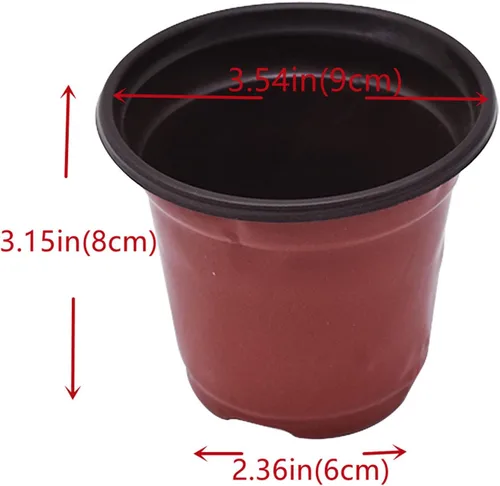 Vista 3 de 100 macetas de plástico para vivero, macetas de plástico reutilizables para suculentas, plántulas, esquejes, trasplante, plántulas con agujeros