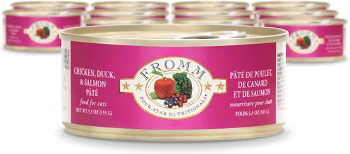 Vista 11 de Fromm Four-Star Nutritionals - Comida húmeda de primera calidad en paté de carne y venado para gatos, receta de carne de res, caja de (12) latas