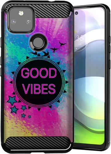 Vista 15 de CasesOnDeck - Funda compatible con Google Pixel 5A (2021) / Pixel 5A 5G] cubierta de parachoques de TPU suave con textura de fibra de carbono