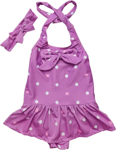 Vista 9 de Jastore - Traje de baño de una pieza para niñas bebés con diadema