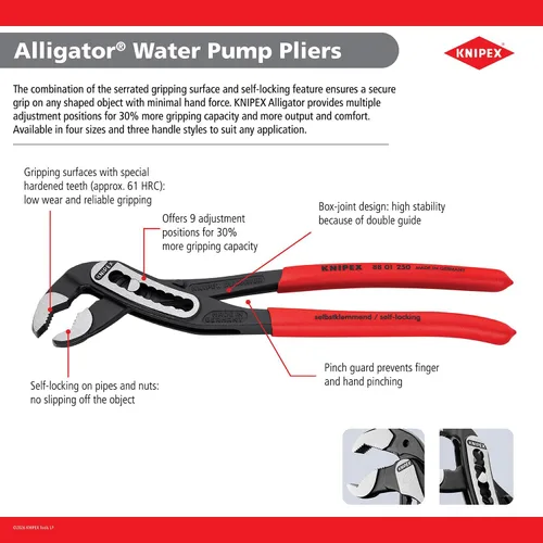 Vista 4 de KNIPEX Tools - Pinza para bomba de agua tipo cocodrilo (8801250), 10 pulgadas