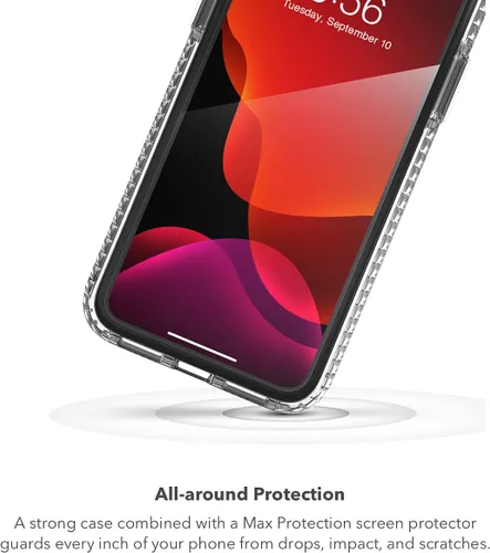 Vista 5 de Max Protection - Paquete - Funda de protección contra impactos y protector de pantalla de vidrio templado - Hecho para Apple iPhone 11 Pro