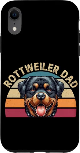 Vista 24 de Rottweiler Dad Rottie Father Dog Parent Father's Day Retro Case for iPhone 16