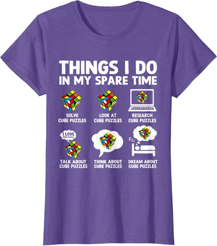 Vista 22 de Things I Do in My Spare Time Cube Puzzle Speed Cubing Camiseta