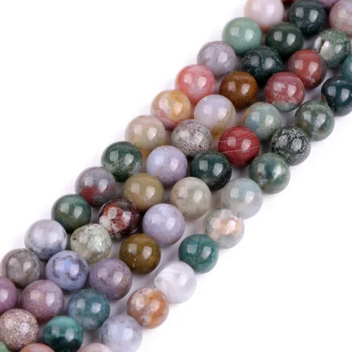 Vista 97 de GEM-Inside - 95 cuentas AA color morado oscuro de amatista de 15 pulgadas por hebra con agujero, piedras preciosas naturales y cuentas de cristal