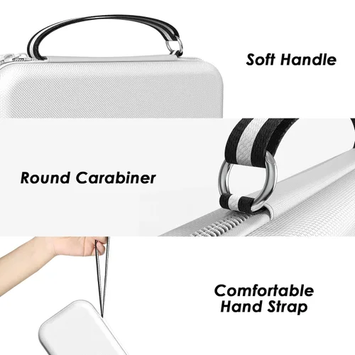 Vista 3 de Mooroer Funda de transporte para Switch compatible con consola Nintendo SwitchSwitch OLED, funda protectora blanca dura portátil para interruptor
