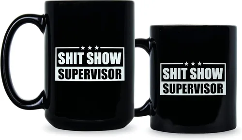 Vista 2 de LIBBY'S BENCHMARK27 DESIGNS Shit Show Supervisor Taza de café Shitshow