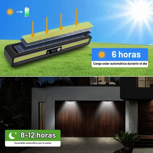 Vista 4 de Aolyty Luces solares 3 modos de luz blanca, rojo y azul LED estroboscópico