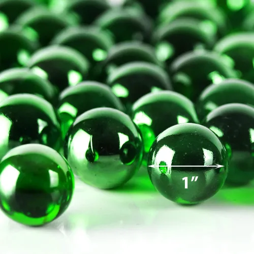 Vista 3 de CYS EXCEL Rellenos de jarrón de piedras preciosas de mármol verde de 1 pulgada (1 libra), múltiples opciones de color, cuentas de mármol de vidrio