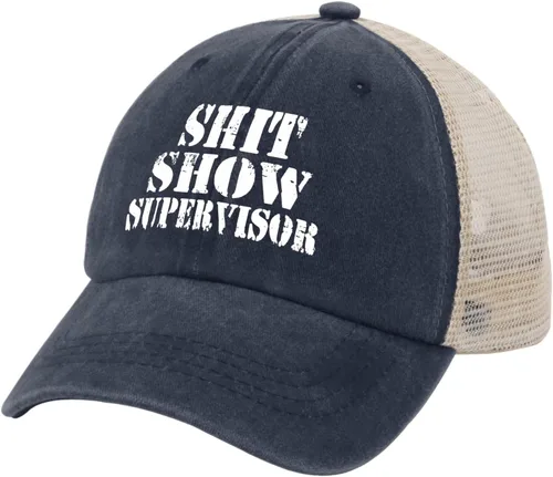Vista 2 de Gorra de béisbol Shit Show Crew Member Gorra de béisbol para mujer Gorra de mezclilla gráfica ajustable