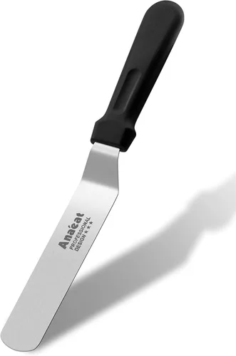 Vista 10 de Anaeat Espátula de glaseado, espátula profesional para tartas angulada y desplazada con hoja de acero inoxidable de 10 pulgadas - Cuchillo de Hoja