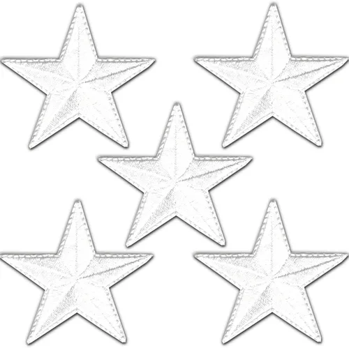 Vista 12 de Laughing Lizards Parches bordados con estrellas para planchar para ropa, chaquetas, mochilas y decoraciones (negro, 1 pulgada)