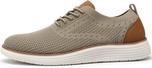 Vista 7 de VILOCY - Tenis de vestir informales para hombre, zapatos oxford cómodos de malla transpirable