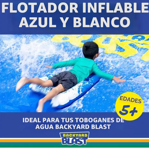 Vista 2 de BACKYARD BLAST Jinete de lujo con material de tela para juntas, tablero inflable para carrocería, 30.7 x 19.6 x 5.5 pulgadas Azul