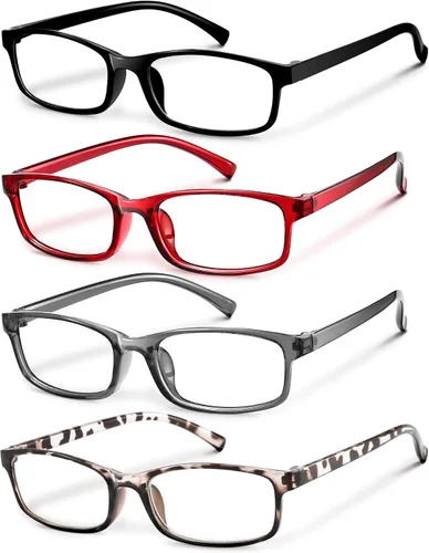 Vista 12 de Gaoye +0.5 Paquete múltiple de lentes de lectura - Lentes con bloqueo de luz azul, marcos TR90, UV400 - Gafas con visión clara *Negro + leopardo