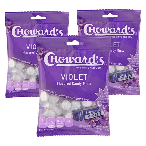 Vista 9 de Choward's Paquete surtido de caramelos de menta y frutas Sabores de menta, menta verde, limón, violeta y guayaba Perfecto para viajar, compartir