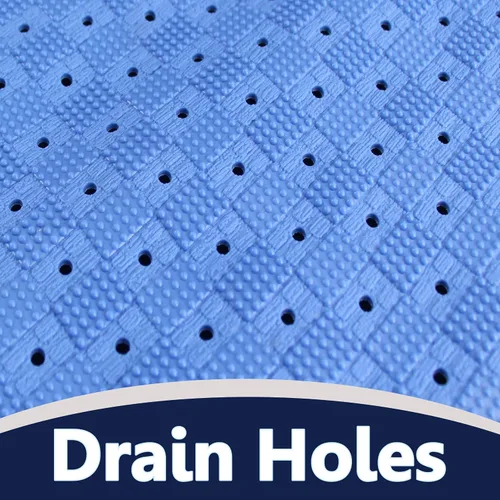 Vista 4 de SafeLand - Tapete antideslizante para baño, ducha, bañera de longitud XL, material TPR, ecológico, sin PVC, lavable a máquina, sin olor, con Azul