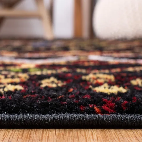 Vista 6 de SAFAVIEH Amsterdam Collection Alfombra Decorativa - 2.3 pies x 4 pies, Negro & Multi, Diseño Marroquí Bohemio, Sin Desprendimiento y Fácil Cuidado
