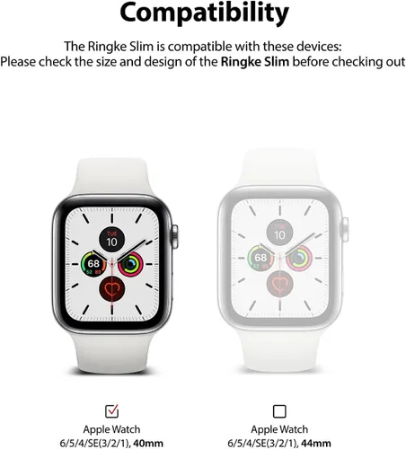 Vista 2 de Ringke Funda delgada para Apple Watch Series 6, 5, 4 (1.575 pulgadas), SE 3, 2, 1 (1.575 pulgadas), funda delgada y ligera para mujeres y hombres