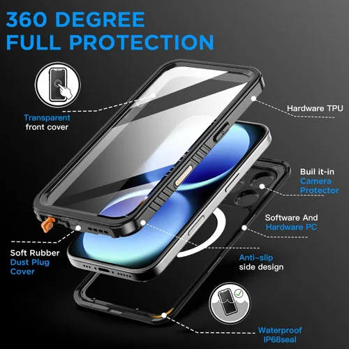 Vista 2 de AICase Funda impermeable transparente para iPhone 18 Pro con MagSafe