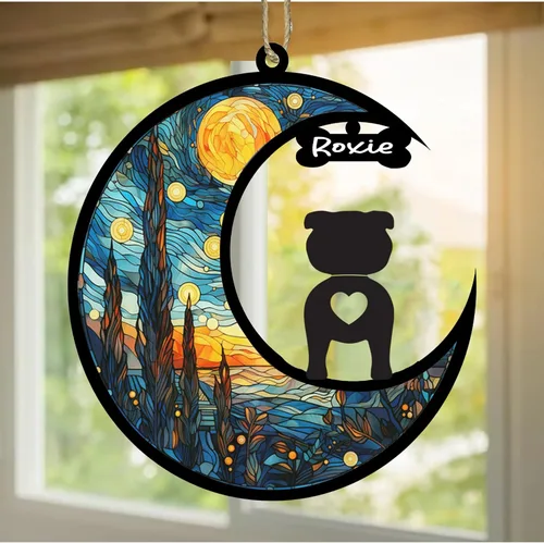 Vista 3 de LOVELYPOD Affenpinscher - Adorno de Navidad personalizado para perro, Affenpinscher, adorno para atrapasoles para perro, recuerdo para perros, razas