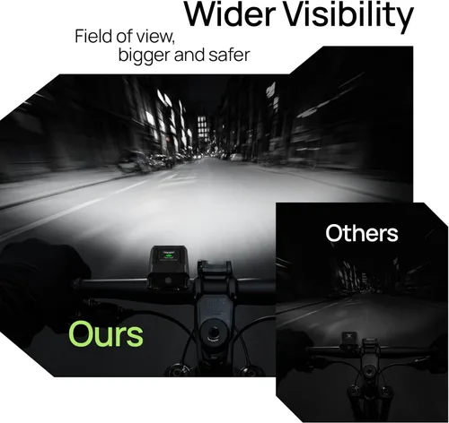 Vista 3 de Luces inteligentes para bicicleta delanteras y traseras, kit R15, recargable por USB C con detección automática de frenos, 500 lúmenes impermeable