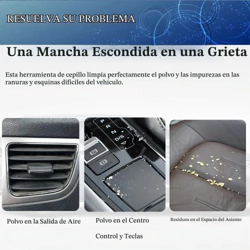 Vista 4 de Cepillo de doble cabezal para limpieza de automóvil, 1 paquete, cepillos de automóvil para detallar el interior, cepillos para detalles