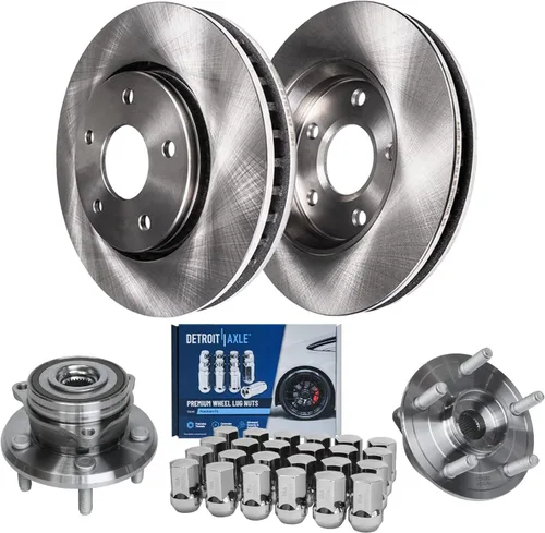 Vista 12 de Detroit Axle - Kit de frenos para Nissan Rogue 2014-2019, 2015 2016 2017 2018 Rotores de freno de disco de cerámica Reemplazo de pastillas de freno