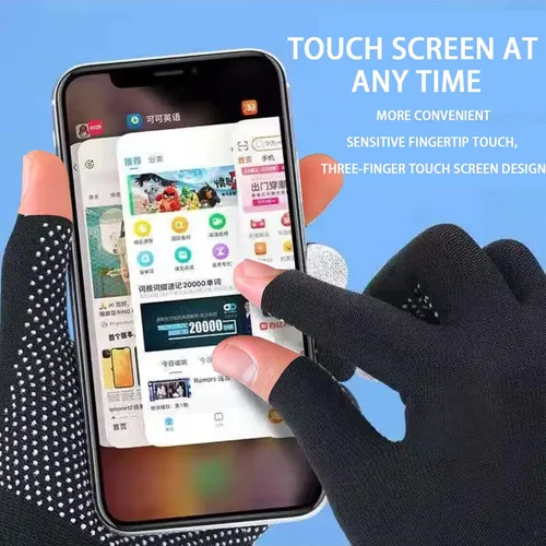 Vista 3 de KkaFFe Guantes de trabajo ligeros para hombres y mujeres con medio dedo, transpirables, sin dedos, para construcción, nailon, fitness, ciclismo