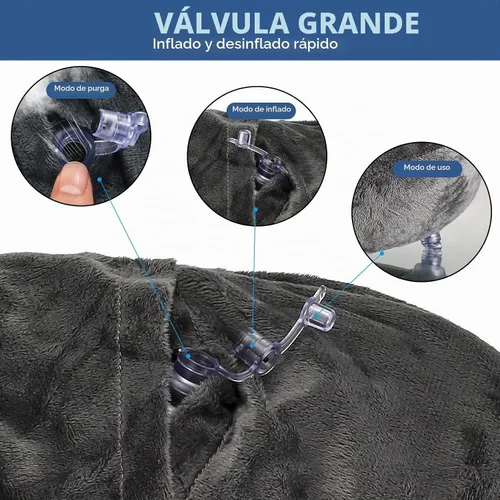 Vista 2 de Almohadas inflables de viaje para dormir, almohada inflable para el cuello para viajar, almohadas inflables para el cuello de viaje para aviones