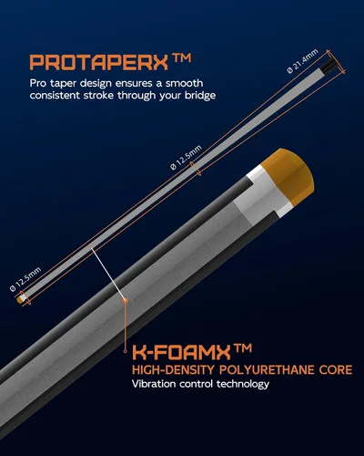 Vista 5 de KONLLEN Carbon Fiber Pool Cue 2.0 – 58" Low Deflection Performance Cue for Improved Accuracy & Consistency, 12.5mm Tip, Pro Taper
