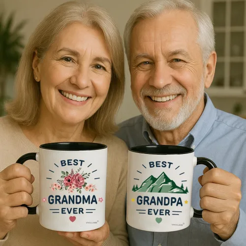 Vista 2 de Juego de tazas de café para los mejores abuelos, regalo de tazas para abuelos, ideas de regalos de nietos, nietos, anuncio de nuevo abuelo, Navidad