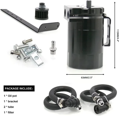 Vista 2 de Ryanstar Depósito Separador de Aceite Oil Catch Can con Filtro Compatible con Ford F150 2.7EB 3.5EB 5.0L Lado del Pasajero 2011-2021, Raptor 3.5L