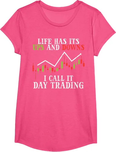 Vista 58 de Life Ups And Downs Day Trading Crypto Stock Market Trader T-Shirt, Negro
