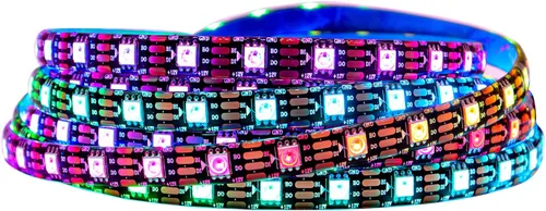 Vista 11 de WS2815 Tira de LED RGB direccionable individualmente (actualizado WS2812B) 3.2ft 144Pixels Smart Flexible Dream Luz LED de doble señal a todo