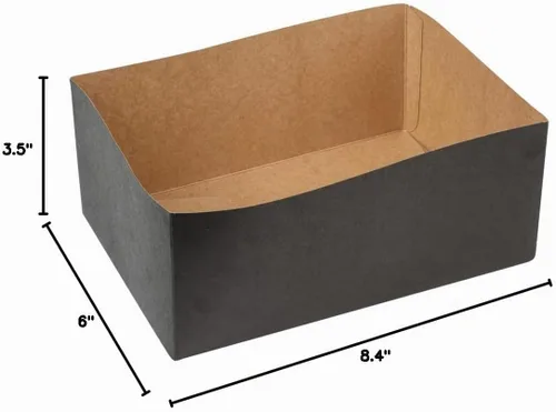 Vista 17 de Restaurantware Bio Tek - Bandejas de hamburguesas de 8.4 x 6 x 3.5 pulgadas, 100 bandejas de papel desechables para alimentos, bandejas de papel