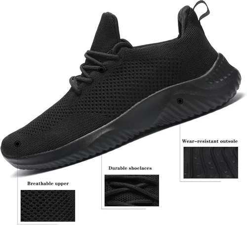 Vista 6 de Zapatos de tenis sin cordones para hombre para caminar correr ligeros transpirables informales suela suave de malla para el trabajo gimnasio