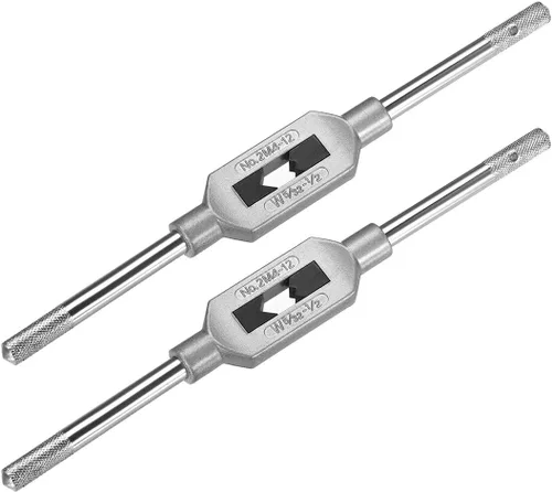 Vista 8 de uxcell Mango de llave de grifo ajustable, para grifos métricos M1-M8 W1/16-1/4, soporte de rosca, herramienta de roscado manual para reparación